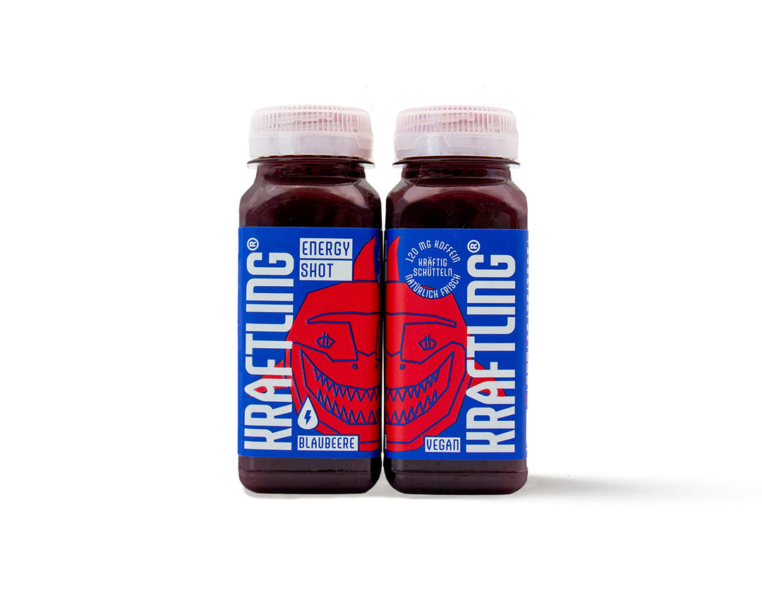 Kraftling® Energy-Shot Blaubeere – Monatsration (28 Shots mit Guarana Koffein)
