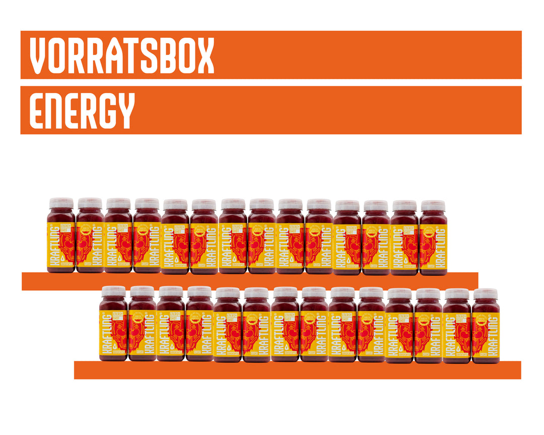 Kraftling® Energy-Shot Granatapfel – Monatsration (28 Shots mit Guarana Koffein)
