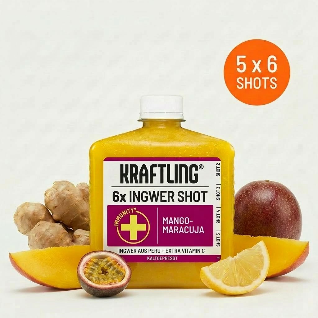 30x Ingwer Shots Mango Maracuja – Kraftling