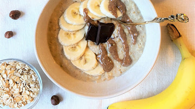 Banana porridge with a chocolate core 