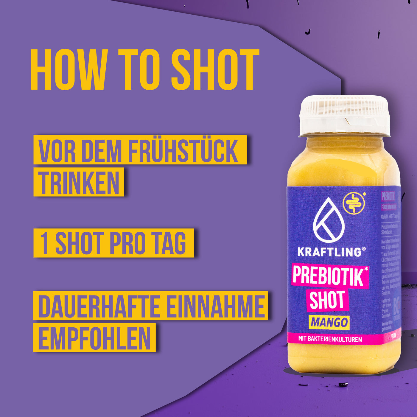 Prebiotik Shot Dosierflasche - Mango - 7 Shots