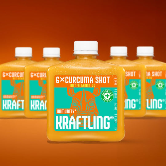 Kraftling® Immune Flask Curcuma – Monthly Supply (30 mild shots with vitamin D3)
