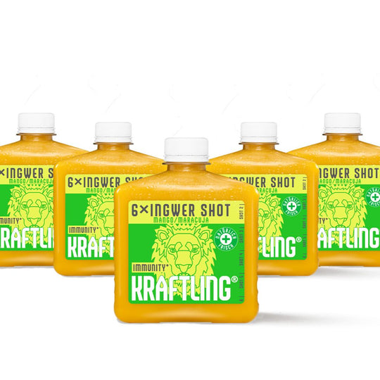 Kraftling® Immune Flask Mango Passion Fruit – Monthly Supply (30 shots in 5 bottles)
