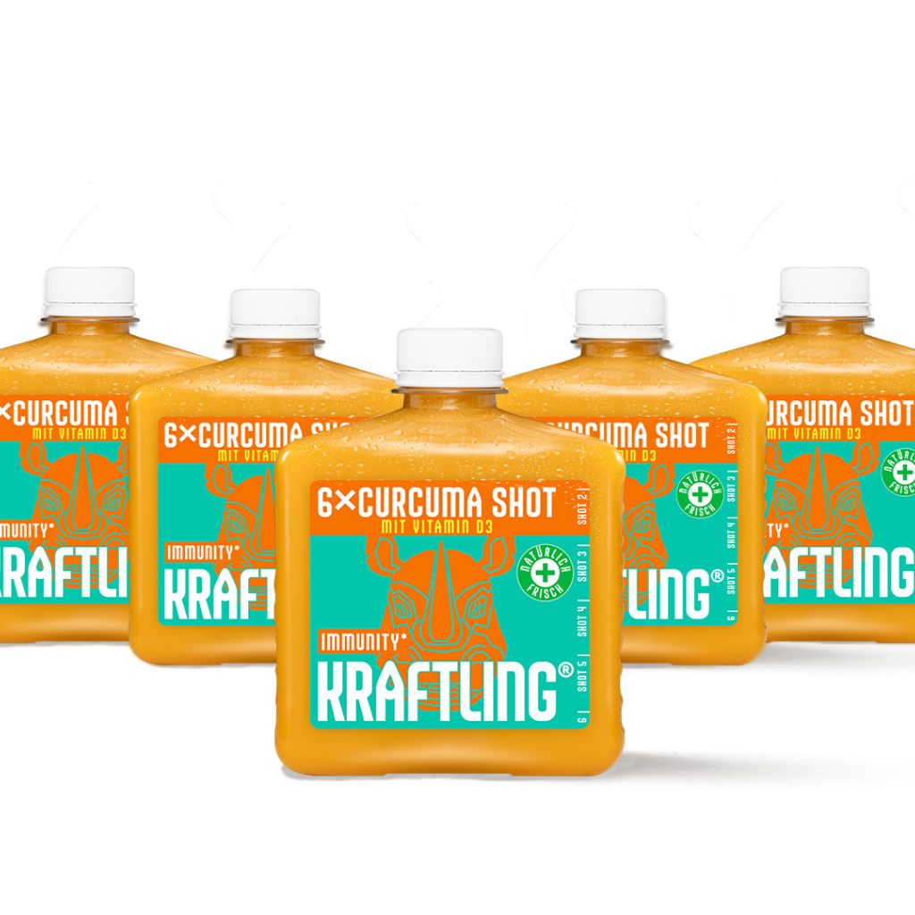 Kraftling® Immune Flask Curcuma – Monthly Supply (30 mild shots with vitamin D3)