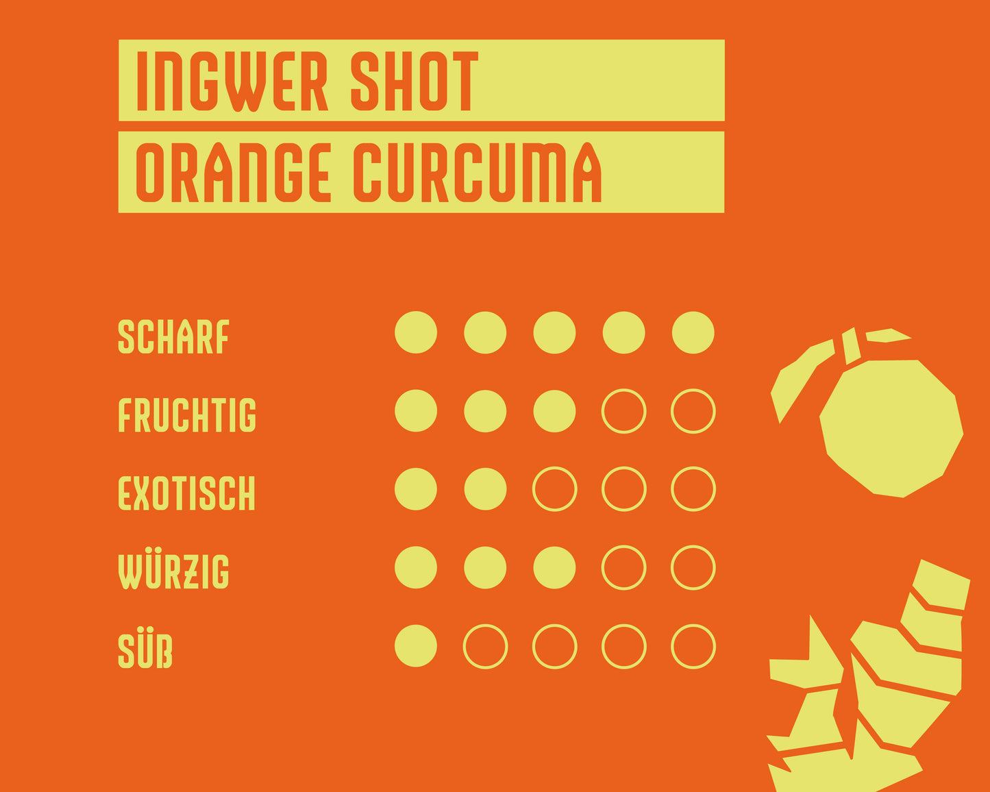 6x Ginger Shots - Orange Curcuma - Hip Flask