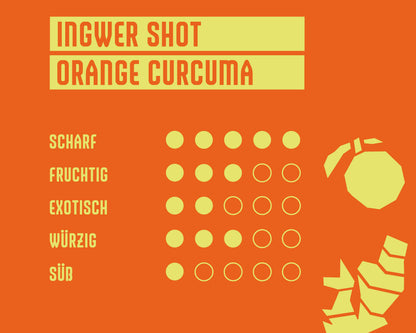 6x Ginger Shots - Orange Curcuma - Hip Flask
