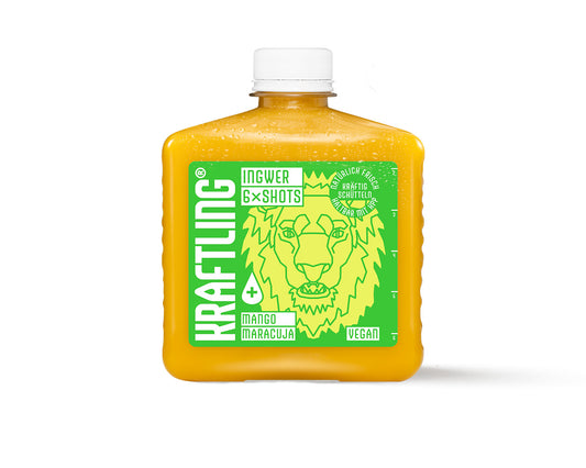 6x ginger shots - mango passion fruit - hip flask