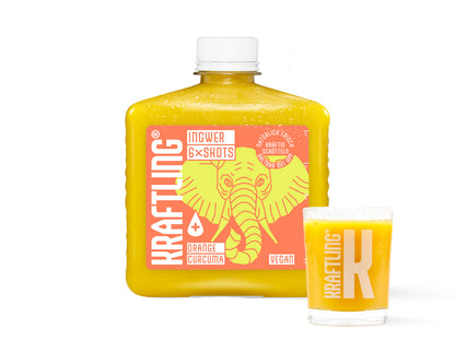 6x Ginger Shots - Orange Curcuma - Hip Flask