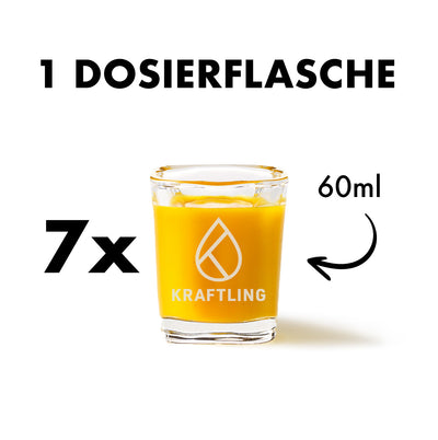 Ingwer Shot Dosierflasche - Orange Curcuma - 7 Shots