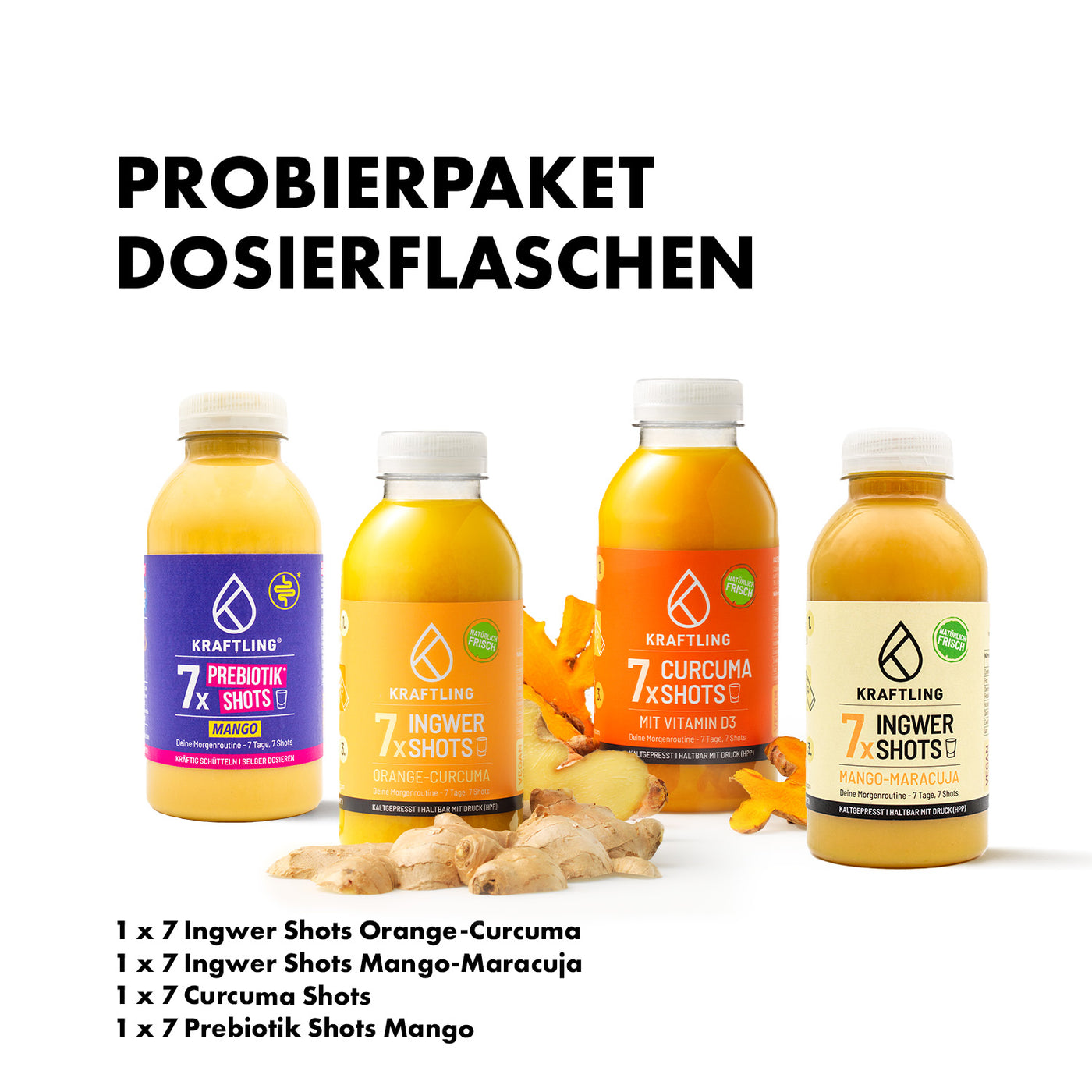 Probierpaket - Shot Mix Dosierflaschen - 4 x 7 Shots