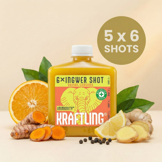 Kraftling® Immune Flask Orange Turmeric – Monthly Supply (30 shots in 5 bottles)