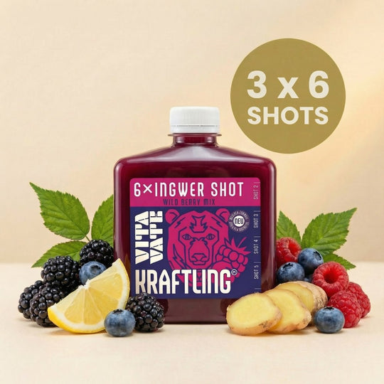 Probierpaket VITAVATE Wild Berry Mix Ingwer Shots