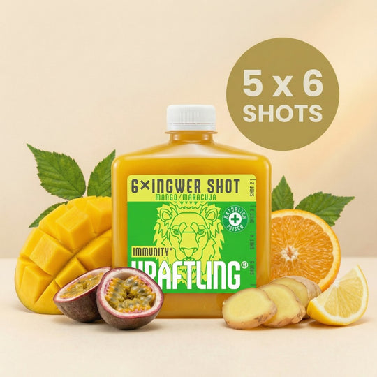 Kraftling® Immune Flask Mango Passion Fruit – Monthly Supply (30 shots in 5 bottles)