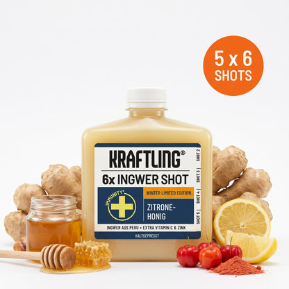 30x Ingwer Shots Zitrone-Honig