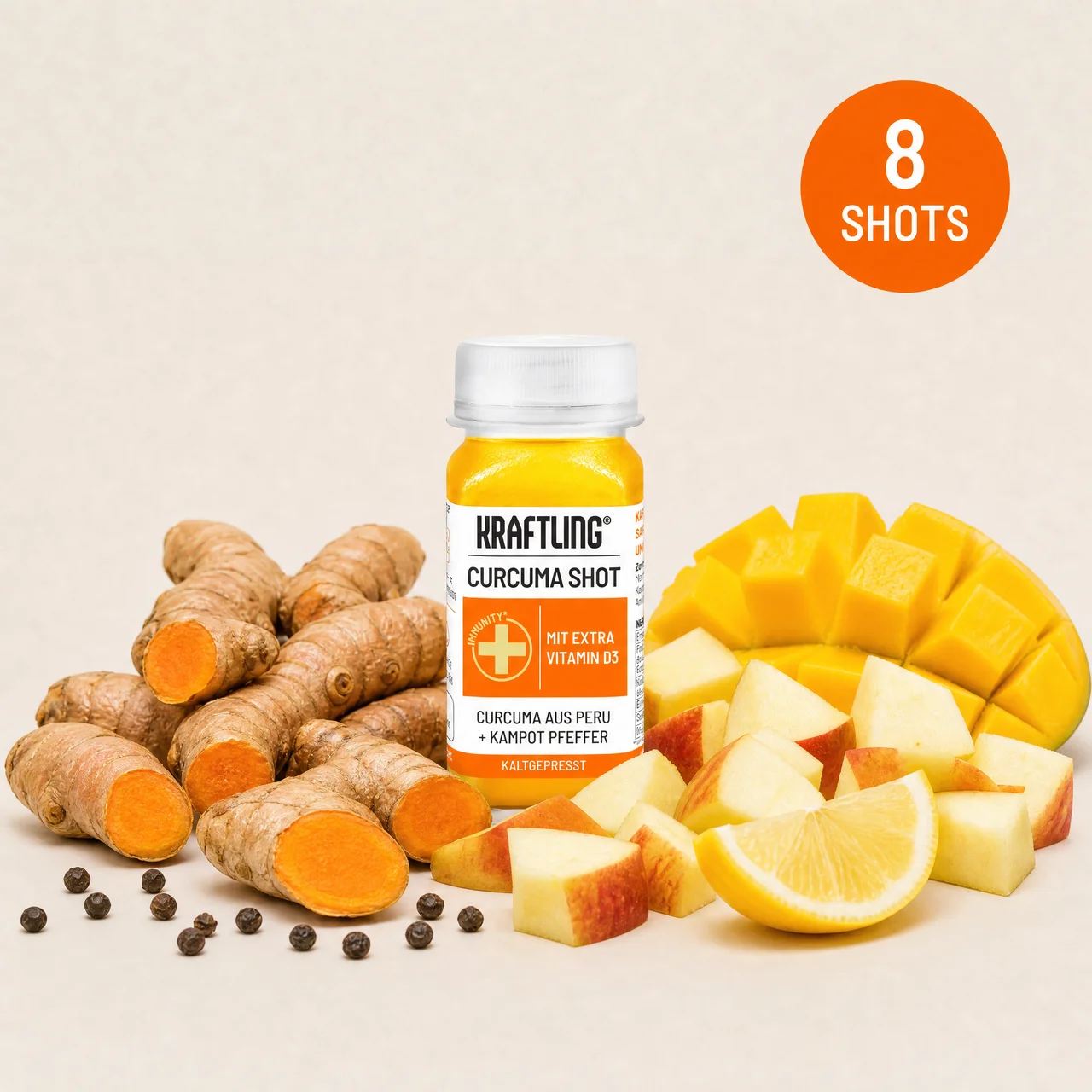 4x turmeric shots with vitamin D3